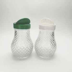 Bouteille à épices en verre transparente en forme de gros ventre, vide, mignonne, 230 ml, pour sel, épices, poivre, avec shaker - Product Image 1