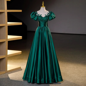 2026 long <b>puff</b>-sleeved cocktail dress for the annual meeting, hostess formal attire for the coming-of-age ceremony - Product Image 4