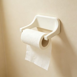 Toilet <b>Paper</b> Holder Wall Mounted Self Adhesive Plastic Minimalist Design Bathroom <b>Kitchen</b> Use - Product Image 1