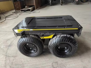 Petit véhicule terrestre électrique tout-terrain à 4 roues motrices (UGV) sans pilote avec chenilles en caoutchouc pour le transport de marchandises, robot UGV - Product Image 6