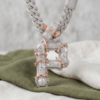Pendentif personnalisé lettre P en argent plaqué or avec moissanite, style Hip Hop Ice Out, bijou de luxe exclusif pour événements et soirées, déclaration urbaine