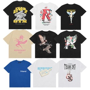 T-shirt Saint Vintage pour femme et homme, manches courtes, délavé, effet vieilli, style streetwear américain, coupe ample, en coton 230g, imprimé lettres - Product Image 2
