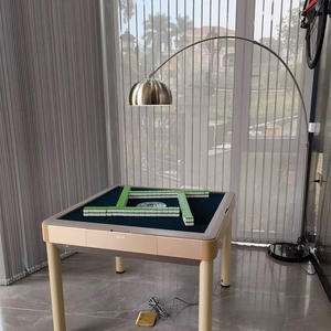 Lampadaire L078 pour table de mahjong avec lumière LED, pieds en bois massif, corps en métal, prise US, design universel - Product Image 1