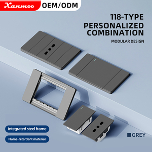 Panel de Enchufes Italiano, Conector de <span class=keywords><strong>TV</strong></span>, Enchufe de Pared RJ45, 16A 250V, Resistente al Fuego, Duradero, Fácil de Instalar - Product Image 1