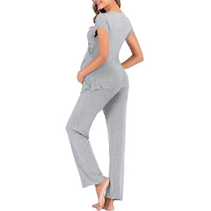 Vêtements d'<span class=keywords><strong>allaitement</strong></span> personnalisés pour femmes Pyjamas de maternité et d'<span class=keywords><strong>allaitement</strong></span> en bambou Pyjamas de <span class=keywords><strong>nuit</strong></span> pour femmes enceintes - Product Image 3