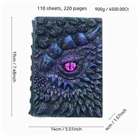 Cuaderno Ojo de Dragón GTB02 Resina 3D Relieve Hecho a Mano A5 Diario Fantasía 110 Hojas Regalo