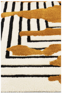 Tapis d'intérieur en laine tufté à la main au design classique et élégant, moquette douce et moelleuse, idéal pour salon, chambre, bureau, hôtel, salle de séjour - Product Image 4