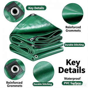Lona <span class=keywords><strong>de</strong></span> PVC <span class=keywords><strong>de</strong></span> Alta Resistencia, Impermeable, Resistente a los Rayos UV y al Fuego, con Ojales Reforzados, Tela Recubierta <span class=keywords><strong>para</strong></span> Cubierta <span class=keywords><strong>de</strong></span> Carga <span class=keywords><strong>de</strong></span> Camiones, Uso en Exteriores - Product Image 1