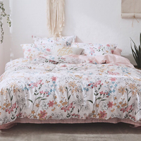 Drap de lit en tissu 100% coton, emballage parfait, ensemble de literie 4 pièces, vente en gros