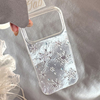 Coque de téléphone Hiver Flocon de Neige Douce et Romantique, Compatible iPhone 17 Air 16 Pro Max, avec Protection d'Objectif Flash, Antichoc et Rigide