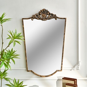 Espejo de Pared Decorativo para Sala de Estar, Diseño Floral Vintage, Rústico, Ecológico, de Hierro - Product Image 1