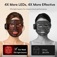 Masque facial LED professionnel 510K en silicone pour photothérapie, lumière rouge, OEM ODM, portable, lumière rouge, NIR, bleue, ambre