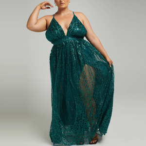 <span class=keywords><strong>Robe</strong></span> longue col en V pour femme, élégante, vert émeraude, pour bal de promo, soirée, cérémonie, sur mesure, 100% polyester - Product Image 6