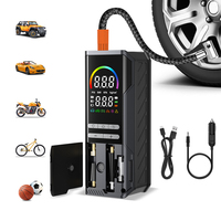 Compresseur d'air portable sans fil électrique rechargeable en ABS pour voiture avec moniteur de pression numérique, batterie 6000 mAh et fonction d'arrêt automatique