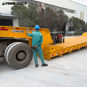 Semi-remorque à plateau surbaissé à col de cygne détachable en acier ultra-lourd 4 essieux 120 tonnes <span class=keywords><strong>RGN</strong></span> pour machines industrielles - Product Image 5