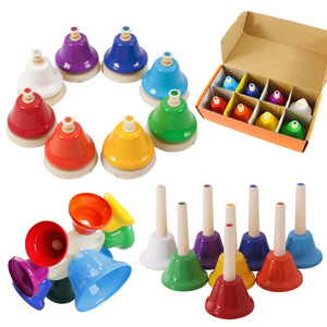 8-Note campana a mano giocattolo musicale per bambini Set di strumenti a percussione arcobaleno campana a 8 toni sonaglio rotante principiante giocattolo educativo regalo - Product Image 1