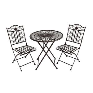 Juego de bistró de Metal de estilo rústico de granja, sillas de mesa de hierro para patio exterior, comedor, entrada de patio, a prueba de herrumbre para hoteles, villas - Product Image 1
