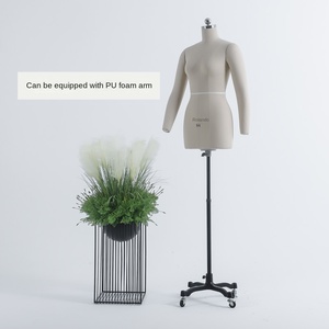 Maniquí de medio cuerpo con soporte de exhibición de diseñador de vestuario, modelo de parte superior del cuerpo <span class=keywords><strong>para</strong></span> diseño de costura y ajuste de mujeres - Product Image 2