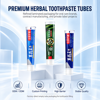 Tubes de dentifrice laminés ABL mats 100 ml, emballage vide en aluminium et plastique, bouchon à vis, impression UV, logo personnalisé