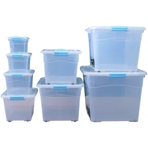 5L 8L 15L 30L 40L 70L 120L 180L Tough Rechthoek Plastic Organisatoren En Clear White Outdoor Speelgoed Opbergdoos Container met Deksel