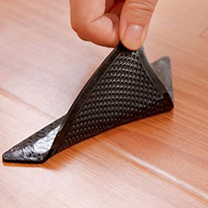 Lot de 4 autocollants antidérapants pour tapis, adhésifs, en forme de L à angle droit, pour fixer les tapis et tapis de sol - Product Image 3