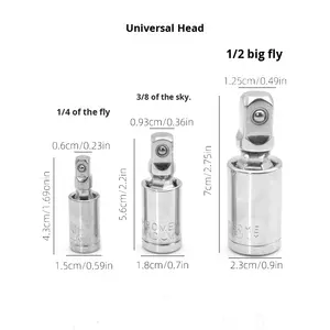 Adaptor Soket Universal <span class=keywords><strong>Joint</strong></span> Extension Bar Logam Fleksibel Shaft <span class=keywords><strong>1</strong></span>/4 <span class=keywords><strong>3</strong></span>/8 <span class=keywords><strong>1</strong></span>/<span class=keywords><strong>2</strong></span> Drive Bor Impact Driver Alat Mekanik - Product Image 3