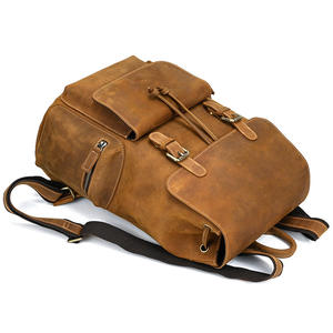 2025 sac à dos grande taille 16 pouces rétro hommes sac à dos en <span class=keywords><strong>cuir</strong></span> première couche peau de vache grande capacité <span class=keywords><strong>cartable</strong></span> - Product Image 4