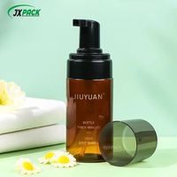 Bouteilles de mousse de cils vides de luxe noir 150ml 200ml plastique PET nettoyant pour le visage liquide mousse moussante bouteille à pompe