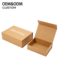 Boîte cadeau magnétique pliable 100% recyclable, haut de gamme, insert en papier kraft écologique, boîte rigide pliable, doublure en éponge, portable