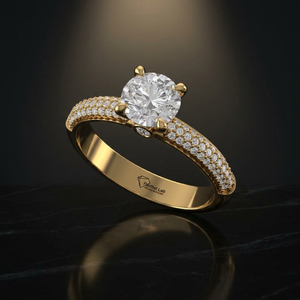Bague en diamant de laboratoire taille ronde en argent sterling 925, or 9K, 14K, 18K – Bijou élégant pour femme, idéal pour fiançailles et mariage - Product Image 1