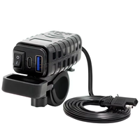 Interrupteur électronique à affichage numérique pour bateaux et motos, avec charge rapide PD3.0+QC3.0, haute et basse tension, et fonction de sangle de fixation