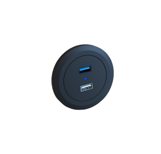 Desktop Hole Embedded 18W QC3.0 USB Dual Socket Hub Hidden Charger Table Furniture Office Invisible Mobile Phone Fast Charging