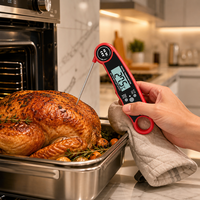 Accessoires de cuisine Thermomètre numérique pour la cuisson de la viande à lecture rapide avec sonde pliable, écran LCD rétroéclairé, plastique, plage de -50 à 300 °C