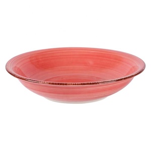 Bol à soupe ménagère en céramique, de grande capacité, vaisselle en céramique, design peint à la main, rose violet, 1 pièce - Product Image 4