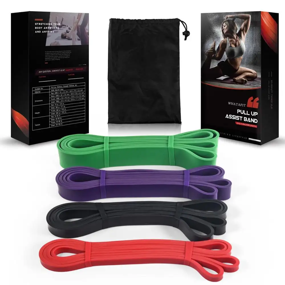 Kundenspezifische Natürliche latex Pull Up Assist Band Elastische Langlebig Stretching Yoga Fitness Power Resistance Band set