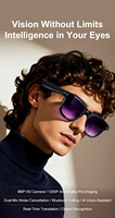Lunettes Intelligentes IA 2026 avec Caméra 8MP, Enregistrement Vidéo, Traduction 20+ Langues, Lunettes de Soleil pour Appels et Lecture Musicale, Étanchéité IPX-6