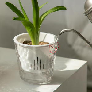 <span class=keywords><strong>Maceta</strong></span> Transparente con Diseño <span class=keywords><strong>de</strong></span> Glaciar, Autorregante, para Cultivo <span class=keywords><strong>de</strong></span> Plantas sin <span class=keywords><strong>Riego</strong></span> - Plástico Imitación Vidrio - Product Image 3