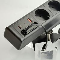 Interrupteur de protection contre les surtensions nouvelle prise de courant pour table de conférence avec 3 prises britanniques pince de 20W prise de bureau avec USB-C d'extension