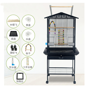 Jaula duradera para pájaros grandes, jaula para loros, pinzones, guacamayos, cacatúas, suministros para mascotas - Product Image 3