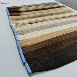 Commercio all'ingrosso della fabbrica doppio disegno europeo russo capelli umani nastro per capelli estensione, 100% naturale Remy iniettato nastro In estensione dei capelli