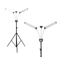 Lumière LED de remplissage annulaire à changement de couleur 48W 3000-6000K avec deux bras flexibles pour maquillage/photographie/photos/studio/vidéo/téléphone/appareil photo
