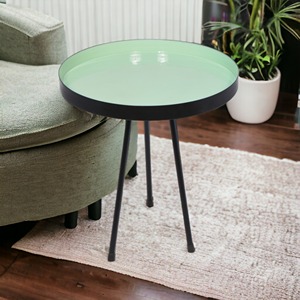 Modern Nordic Indoor Living Room Bedroom Furniture Colorful <b>Tray</b> with Black Metal Frame <b>Round</b> Coffee Side <b>Table</b> for Villa Use - Product Image 6