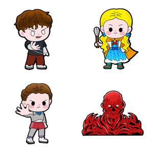 Nouvelle Collection – Badges et Pins en Émail Métallique en Gros, Personnages Populaires de la Série TV Stranger Things – Vente Flash - Product Image 3