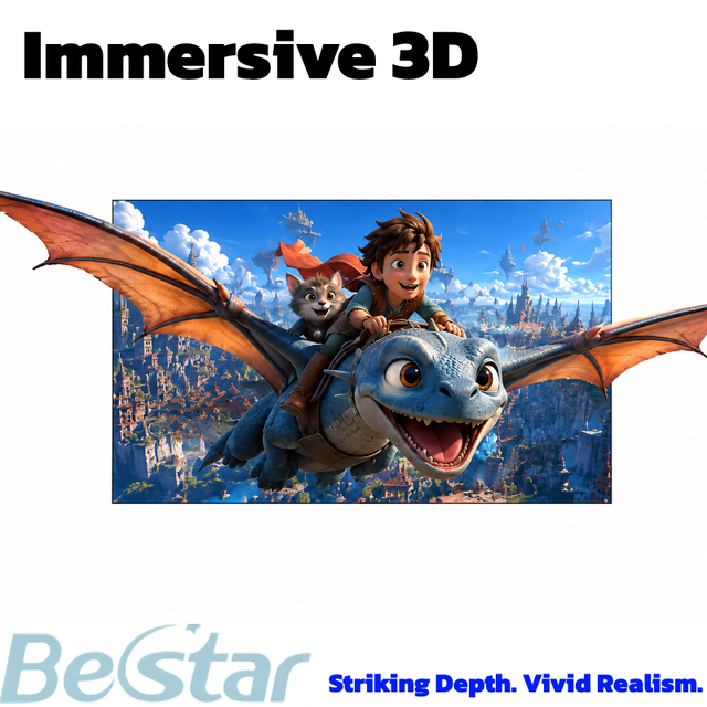 Bestar Passive 3d Polarized Screen  LED with Immersive Cinema-Grade Depth, Flicker-Free for Cinema RealD System 3D 4D XD Theater