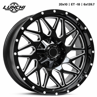 Jantes en alliage d'aluminium moulé noir de haute qualité LC Custom à 5/6/8 trous, à déport profond, pour tout-terrain, 18, 20, 22, 24 pouces, pour rééquipement/amélioration