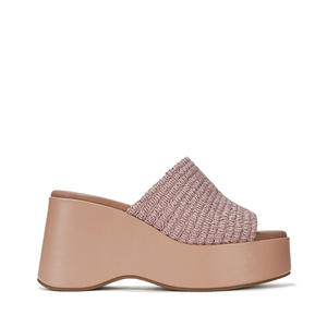 <span class=keywords><strong>Mules</strong></span> compensées confortables pour femmes, à enfiler, avec design tressé, effet pieds nus, pour augmenter la taille, idéales pour les occasions décontractées estivales - Product Image 2
