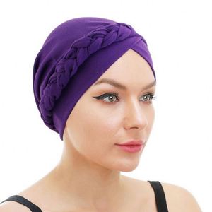Nuevo Gorro Turbante Hijab Musulmán de Moda para Quimioterapia con Trenza Trenzada, Protección para Uso en Exteriores, Poliéster y Spandex para Mujer - Product Image 3