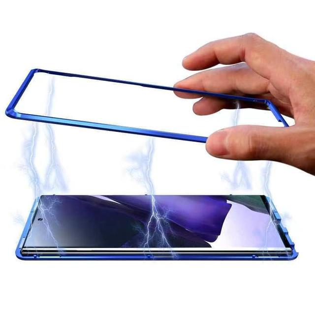 360-degree Full Coverage Double Sided Magnetic HD Clear Glass Metal Frame Phone Case for iPhone 16 15 14 Pro Max for Samsung