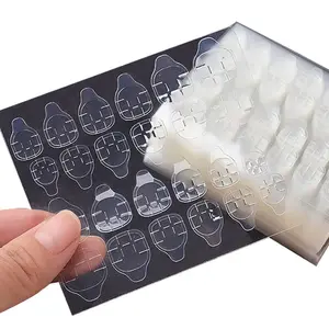 FAI DA TE Salone di Arte Del Chiodo Trasparente Flessibile Double Sided Adesivo impermeabile Dell'unghia Del Piede Colla Del Gel Della Gelatina Sticker 24pcs/sheet