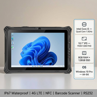 Tablet PC Resistente de 10.1 Pulgadas con Intel Core I5, IP67 Impermeable, Windows 10, 8GB+128GB, 4G LTE, NFC, Escáner de Código de Barras, RS232, Industrial, OEM